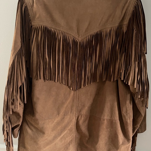 Brown Fringe Leather Jacket - Picture 2 of 11